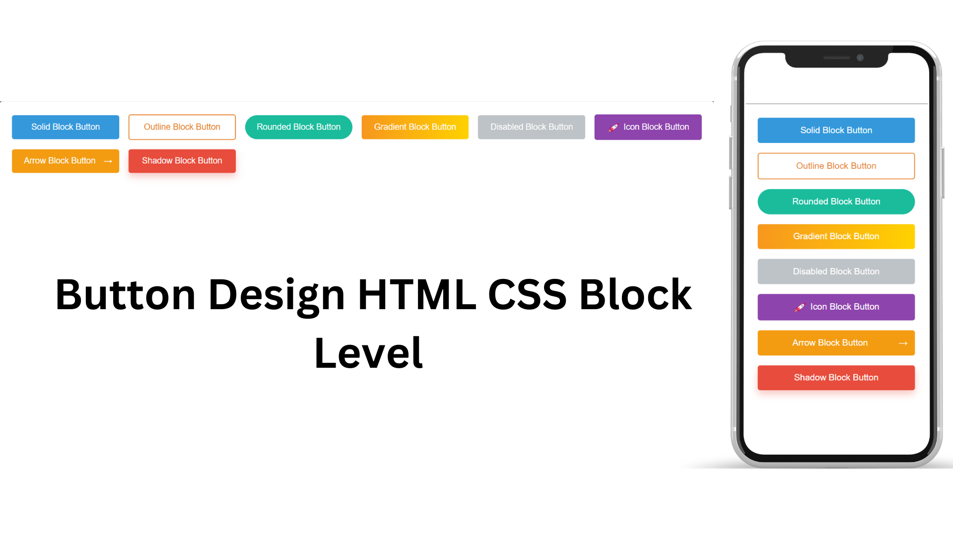 Responsive Block-Level Button Design with HTML & CSS

