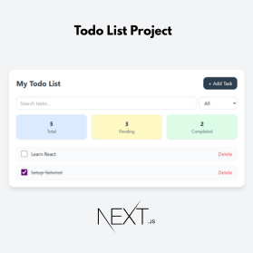 Todo List Project in React.js (Next.js) | Tailwind CSS & LocalStorage