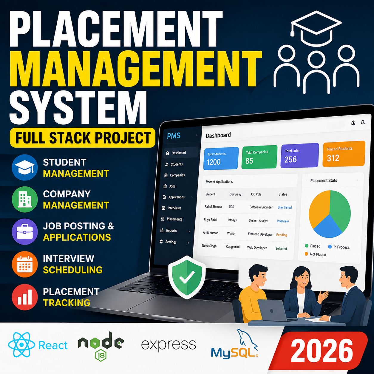 Placement Management System Project Tutorial Using React JS, Node.js & MySQL | Full Stack Project 2026